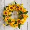 Spring Wreath Artificial Sunflower & Vine Garland - Rustic Hanging Decoration for Doors, Fences, Windows & Storefronts 2025 - US $25.99