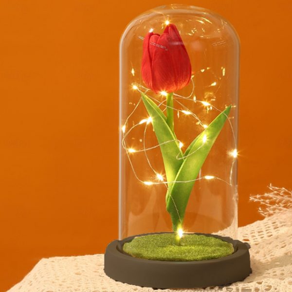 Tulip Flower Gifts for Women,Mothers Day Flowers Gifts for Mom Wife from Daughter Son Husband,Birthday Gifts for Women Best Friend Her Girlfriend,Glas