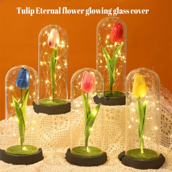 Tulip Flower Gifts for Women,Mothers Day Flowers Gifts for Mom Wife from Daughter Son Husband,Birthday Gifts for Women Best Friend Her Girlfriend,Glas