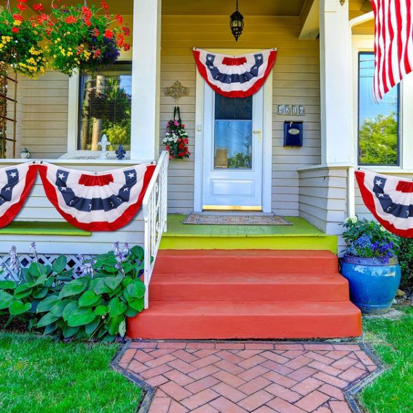 USA Patriotic Pleated Fan Flags,4th of July Decorations Outdoor,Bunting Flag Banners,USA Flags Pleated Fan Flag,Patriotic Bunting For Outside,Red Whit