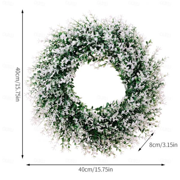 Winter Door Hanging Garland Of White And Green Leaves,Green Wreath Wedding Decoration 2025 - US $15.49